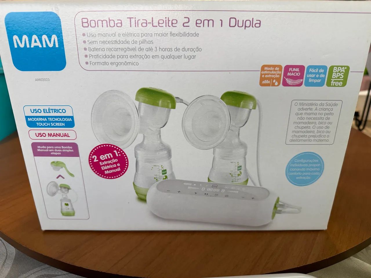 Bomba extratora de leite 2 em 1 dupla MaM - Foto 2