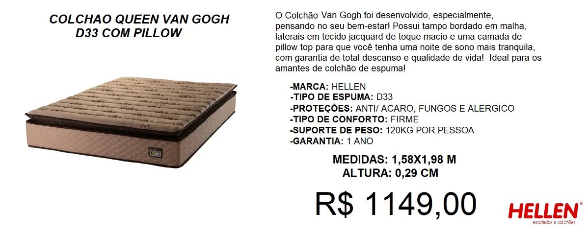 Colchão de espuma firme Queen - Entrega grátis