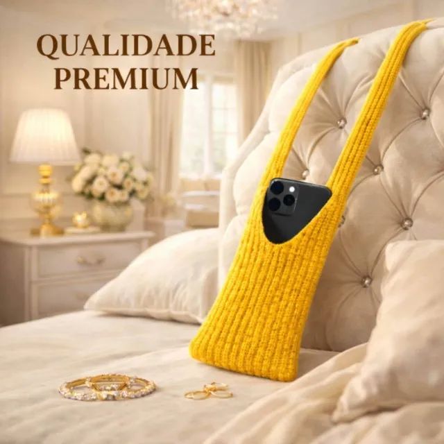 Capa Bolsa Phone Pocket Em Tecido 80cm [Amarelo]  - Foto 4