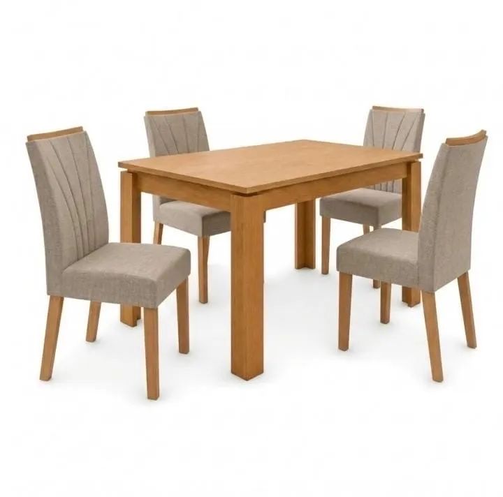 Conjunto de jantar - Mesa com 4 cadeiras acolchoadas - Foto 2