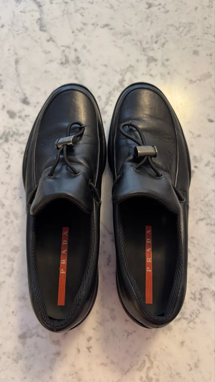 Prada Slip-On de couro preto - Foto 2