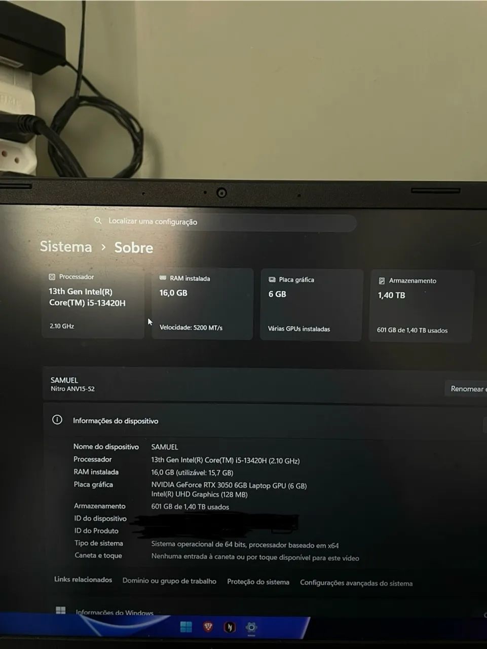 Vendo notebook Acer nitro v15 - Foto 3