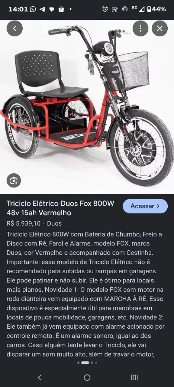 Triciclo Elétrico 