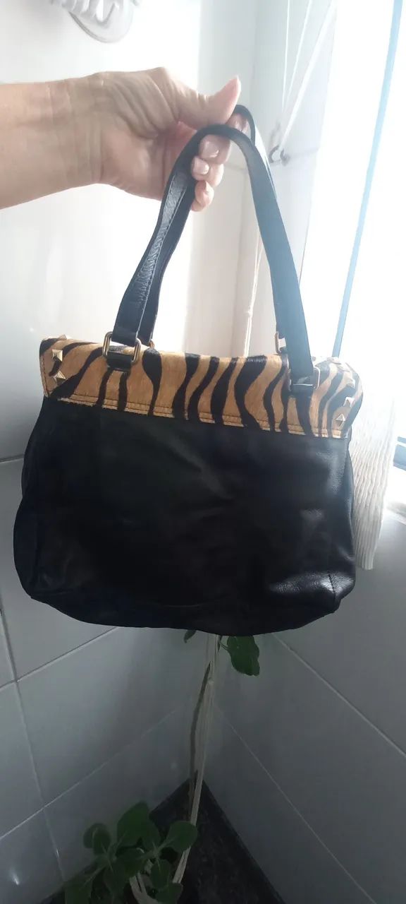 Bolsa Couro Legítimo Original Seminova da Zara. - Foto 4