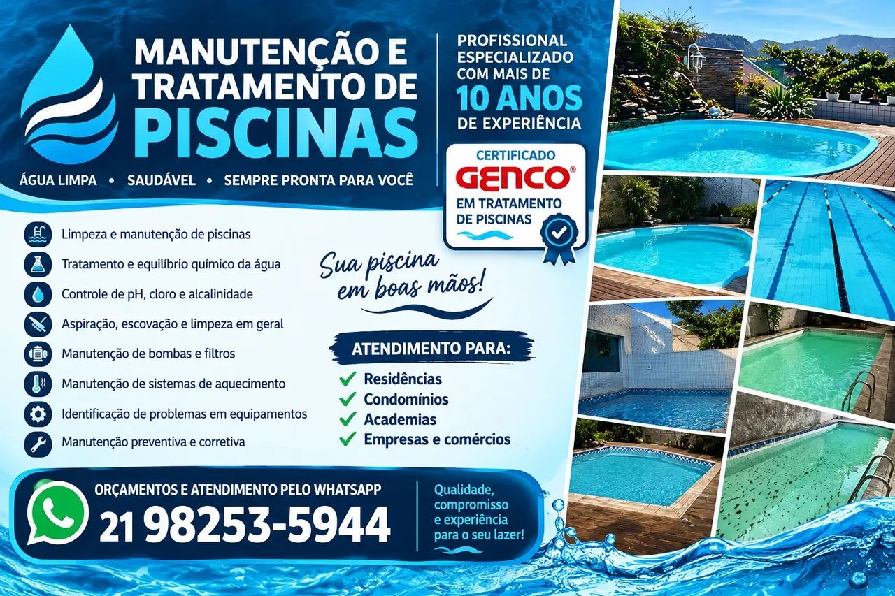 MANUTENÇÃO GERAL E TRATAMENTO DE PISCINAS 