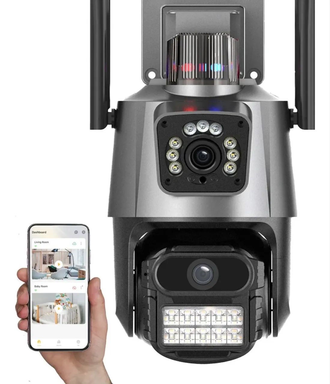 Câmera de segurança Wi-Fi lente dupla infravermelho com sensor de presença  - Foto 4