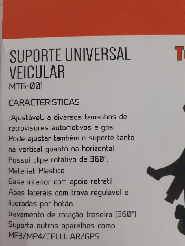 Suporte universal para celular. C/ ajuste de tamanho. Fixação: ventosa  mais trava. Novo.  - Foto 4