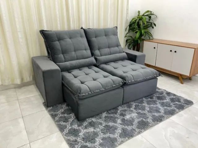 Sofá Retrátil Reclinável  2.00m Veludão LD - Foto 4