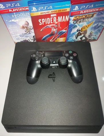 Ps4 Slim, 1Tb, 1 controle, 3 jogos de CD