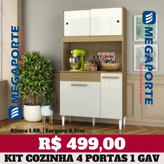 Armário de Cozinha Kit Porta de Correr (NOVO) Entrega Grátis!