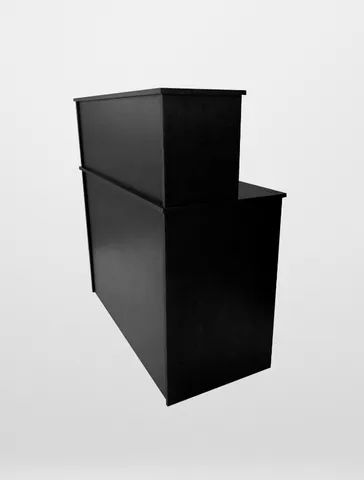bancada de recepção reto simples preto  tampo de 15mm