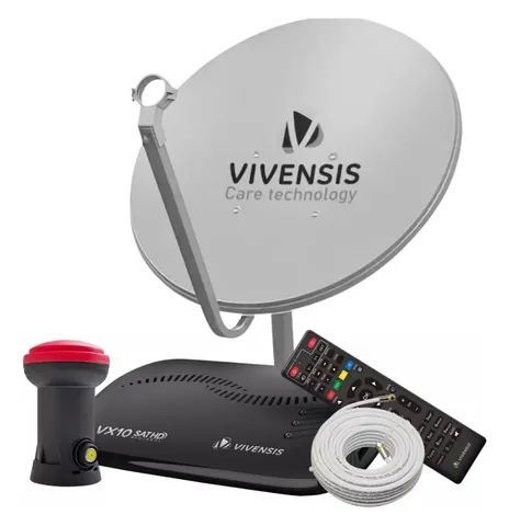 Kit Antena + Receptor Vx10 Sat Hd Digital Regional Banda Ku Vivensis - Foto 3