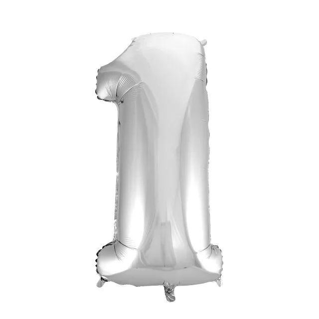 balao metalizado numeros ballon 16´´ 40cm  letter wb cn499 - numero 1