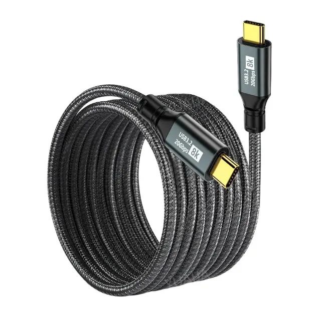 Cabo de carregamento rápido PD100W USB 3.2 Tipo C para Tipo-C ThunderBolt 3 iPhone 15 Pro  - Foto 3
