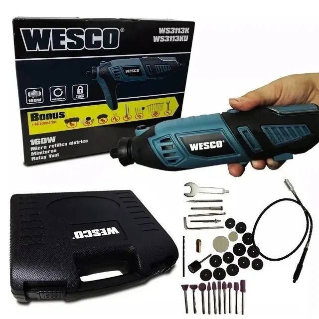 Micro Retifica 160w Rotativa Com 40 Acessórios Ws3113k Wesco - Foto 3