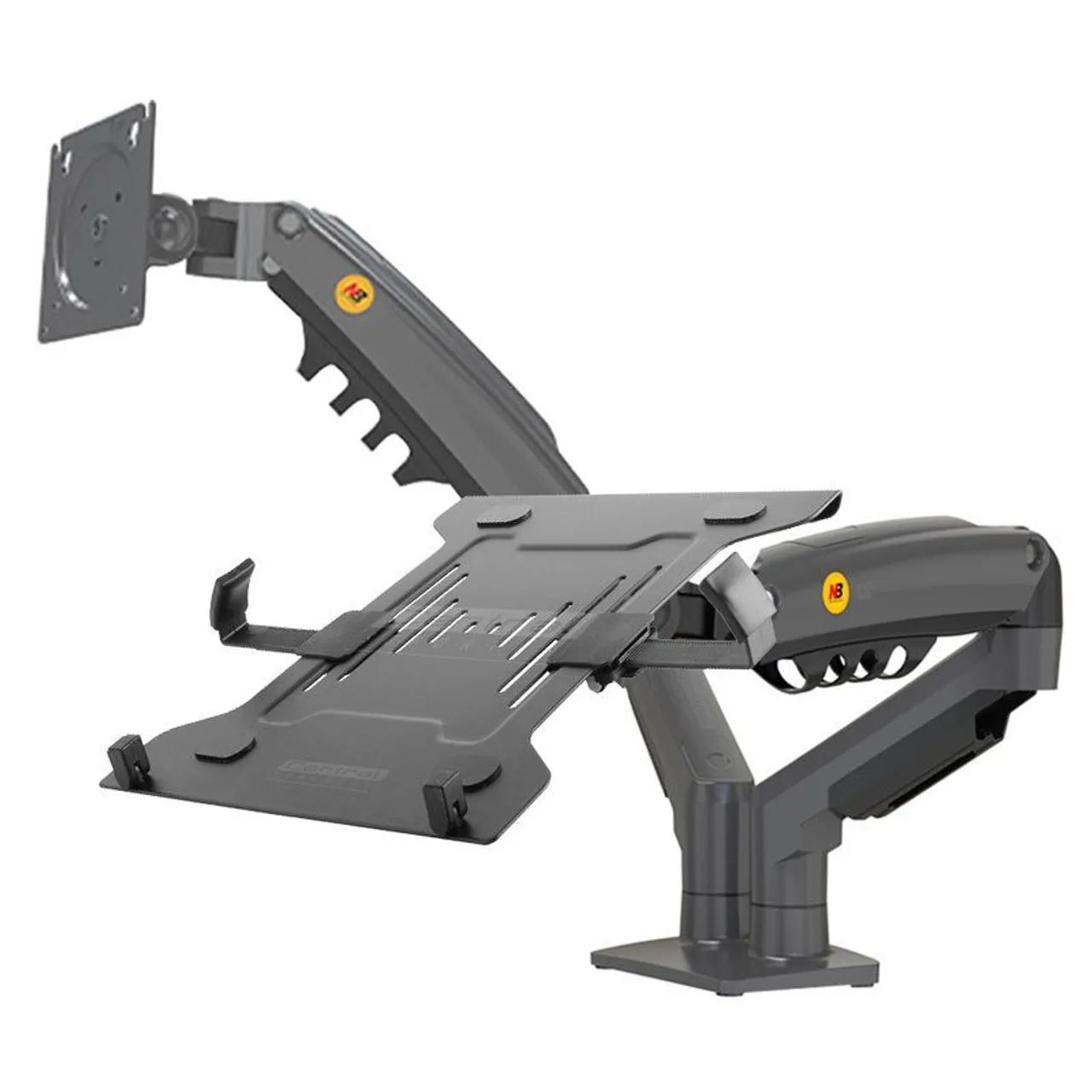 Kit Suporte Articulado Monitor e<br>Notebook Pistão F160 NB + Bandeja<br>Apoio NBH-2