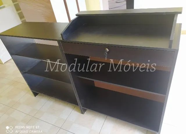 Balcão Caixa + Balcão Vitrine Preto - NOVO - Foto 2