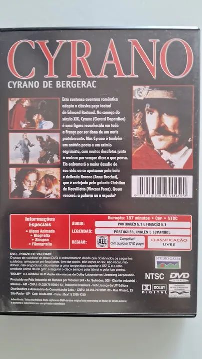 DVD Cyrano de Bergerac com Gerard Depardieu - Foto 2