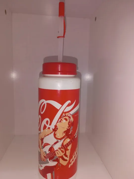Squeeze Garrafa Coca-cola 1 Litro Anos 90 com canudo e tampa