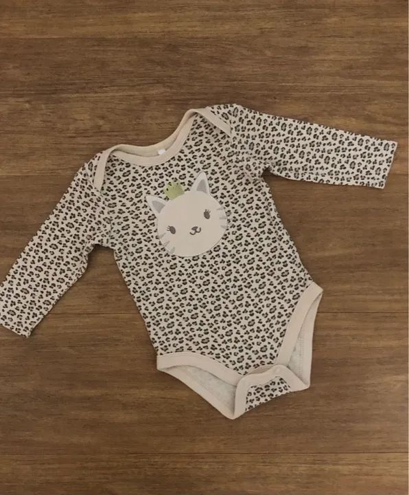 Body manga longa bebê menina C&A 6/9 meses 
