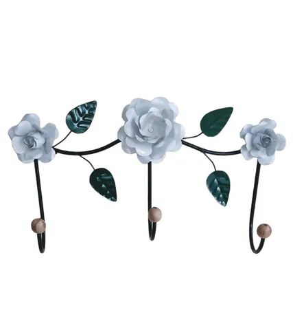 Cabideiro 3 ganchos com rosas 