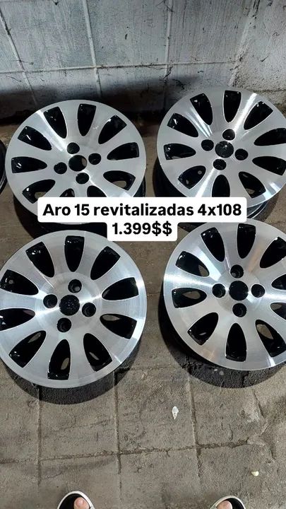 Rodas aro 15 revitalizadas em 10 xsem juros furacão 4x108 - Foto 4