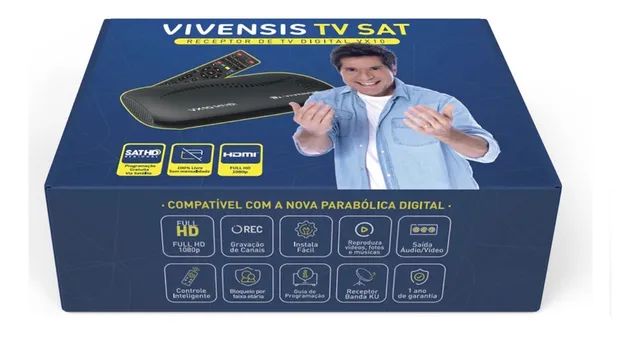 Kit Antena + Receptor Vx10 Sat Hd Digital Regional Banda Ku Vivensis - Foto 6