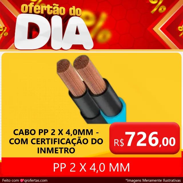 FIO FLEXIVEM CABO PP 2 VIAS POR 4mm - PP CABO PP 2 X 4,0 MM ANTI - CHAMAS   - Foto 5