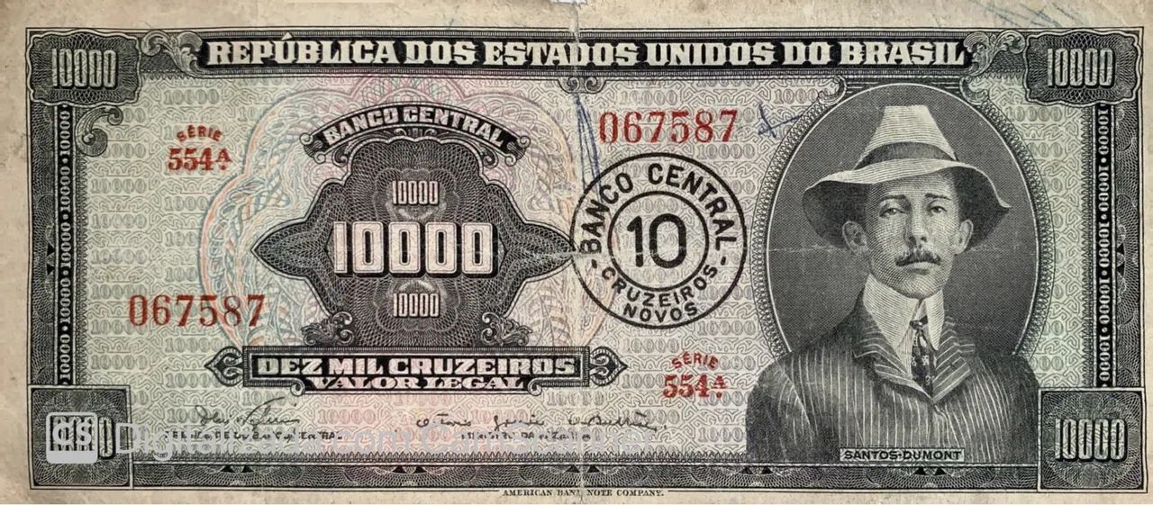 10.000 CRUZEIROS (1º ESTAMPA) (SANTOS DUMONT) Série 554 - Foto 2