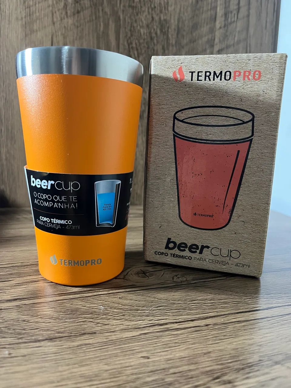 TERMOPRO Copo Térmico para Cerveja 473ml Laranja - Foto 2