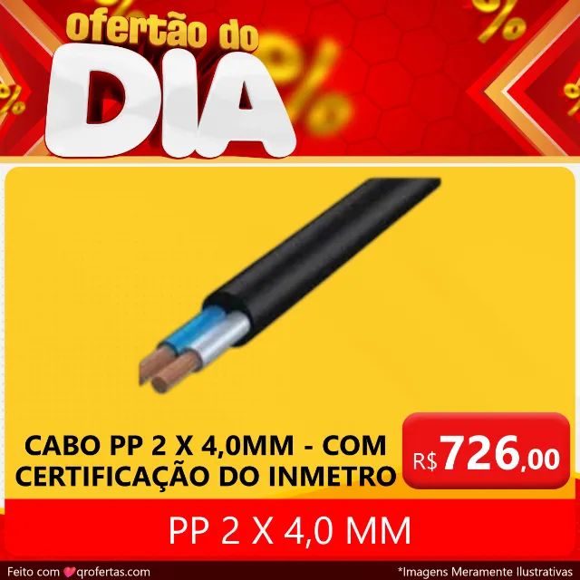 FIO FLEXIVEM CABO PP 2 VIAS POR 4mm - PP CABO PP 2 X 4,0 MM ANTI - CHAMAS   - Foto 3
