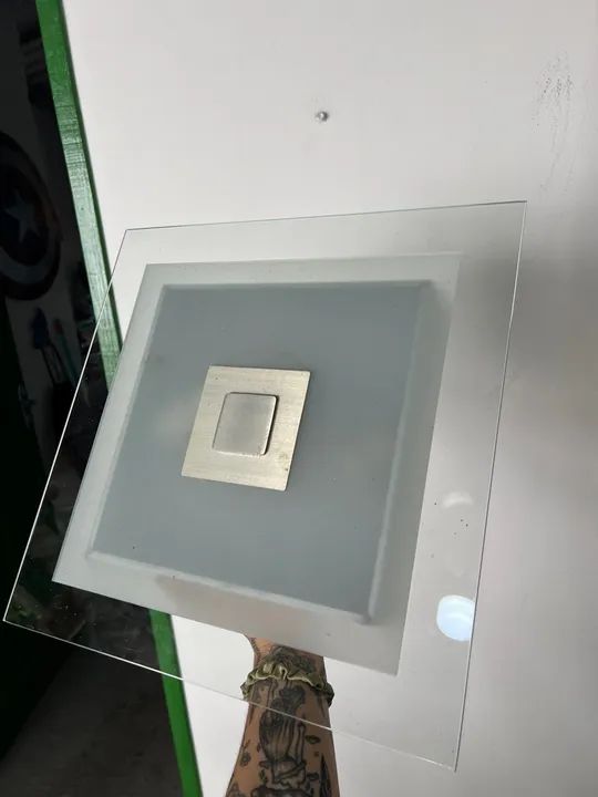 Luminária de teto moderna e elegante detalhe jateado e inox