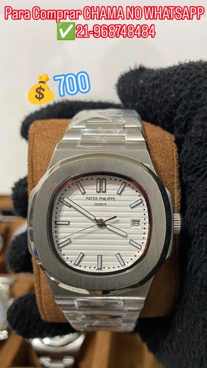 Relógio Patek Philippe Nautilus FUNDO BRANCO AUTOMÁTICO 
