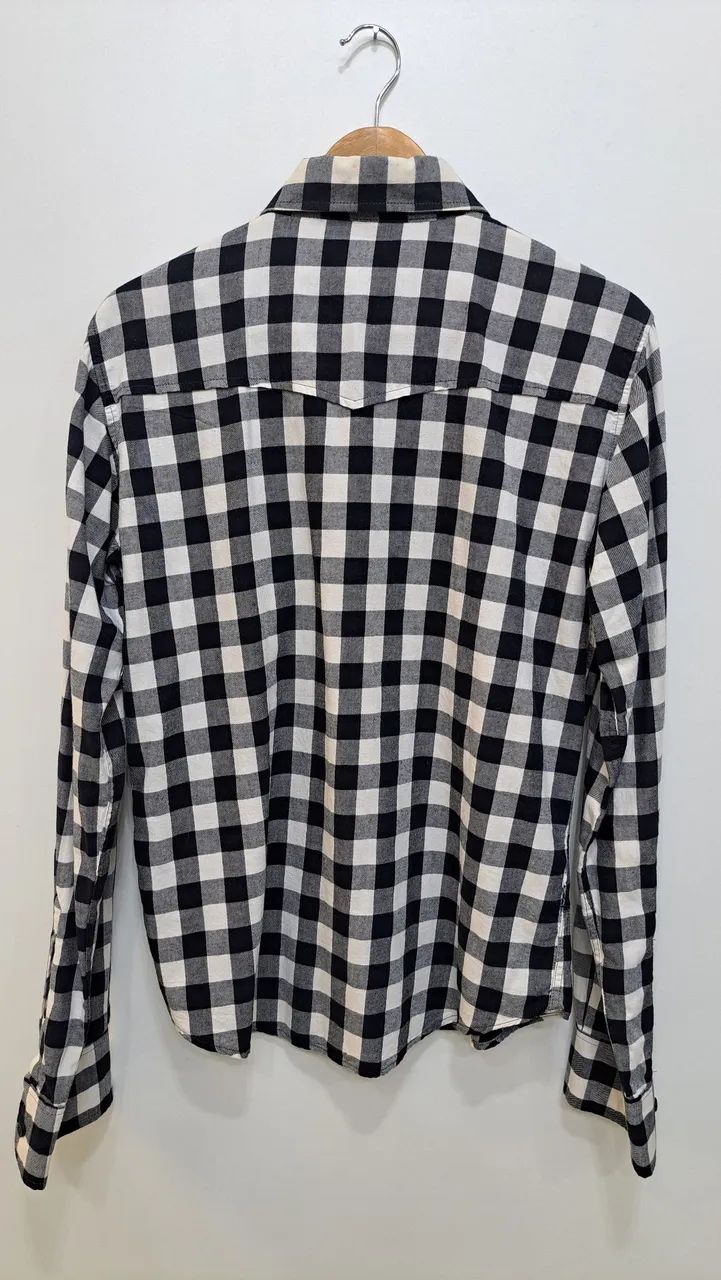 Camisa Xadrez ZARA Preto e Branco - Foto 2