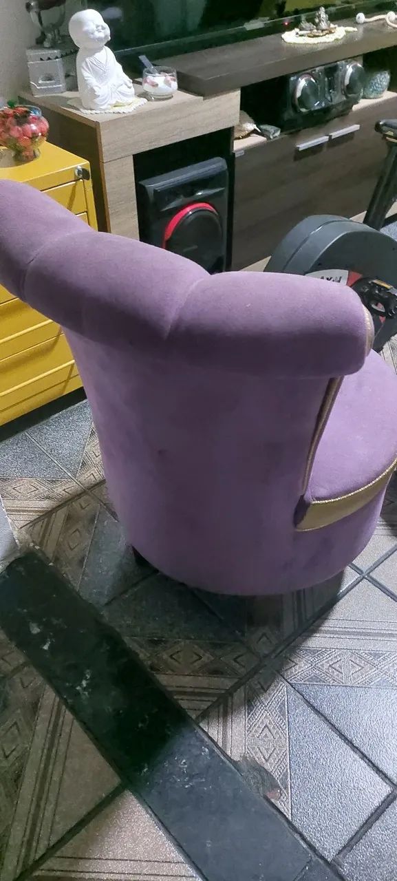 Poltrona de design vintage roxa - Foto 3