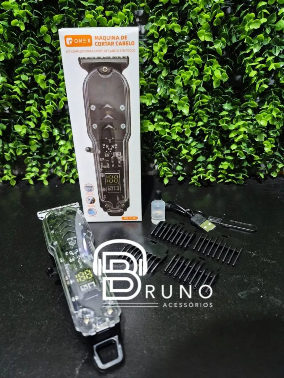 Maquina de Cortar Cabelo Barbearia Recarregavel 