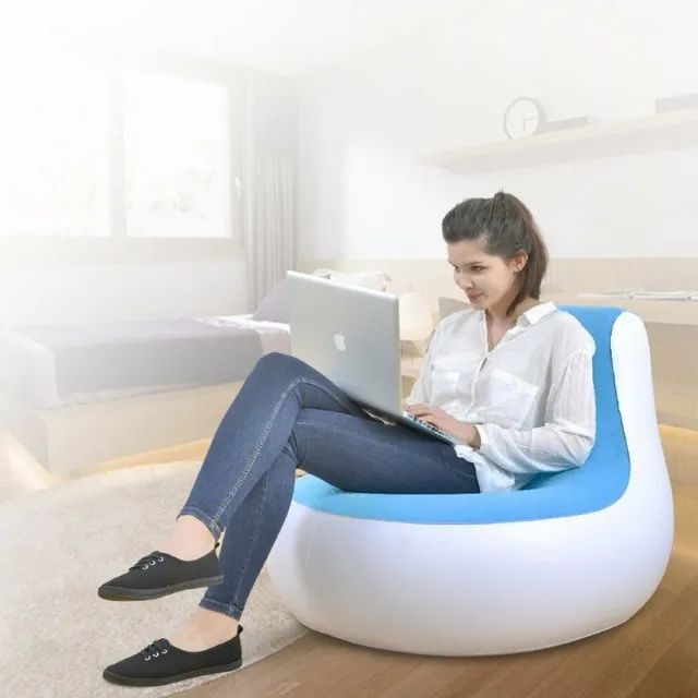 Poltrona Puff Sofá Inflável 1 Pessoa Quarto Sala 75kg - Foto 2