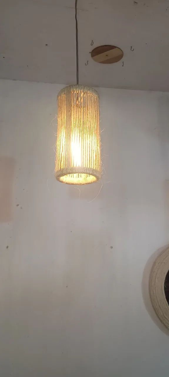 Super promoção luminária feita com fibra de sisal 38,00 cada  - Foto 4