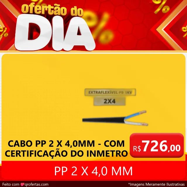FIO FLEXIVEM CABO PP 2 VIAS POR 4mm - PP CABO PP 2 X 4,0 MM ANTI - CHAMAS   - Foto 2