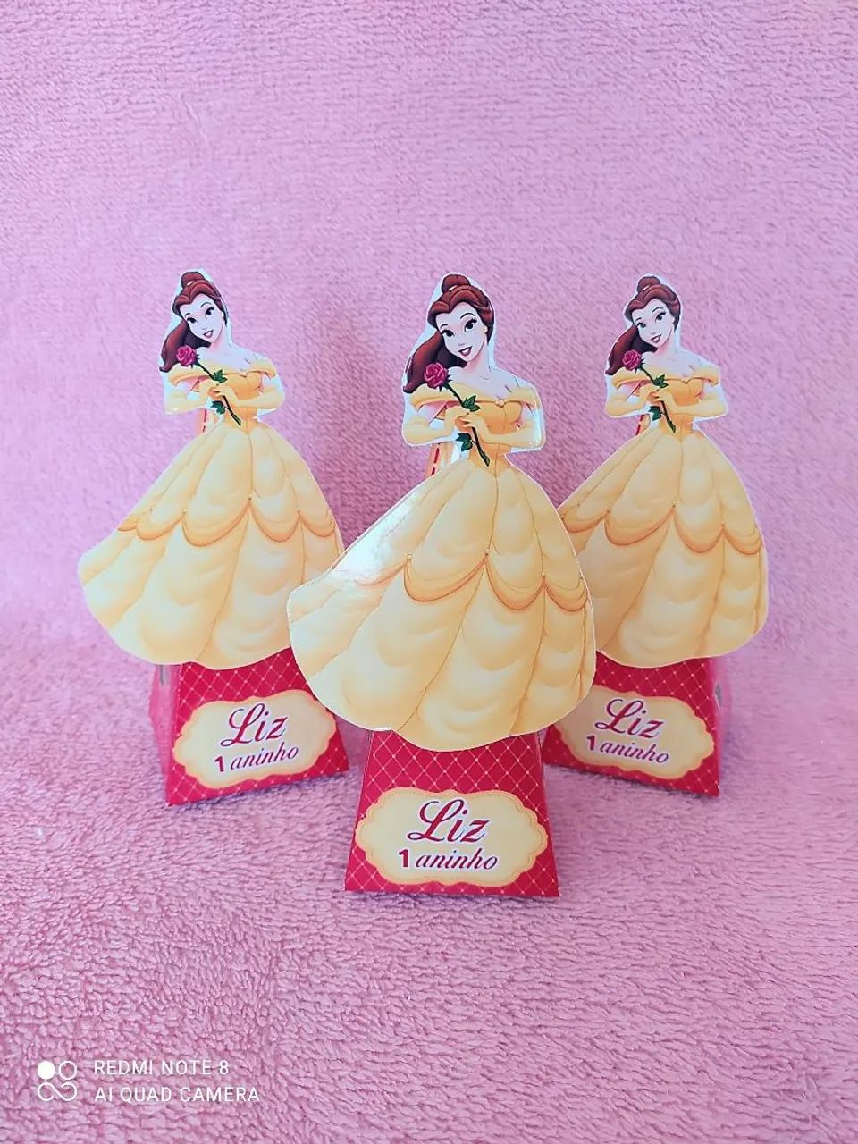 Caixinhas A Bela e a Fera lembrancinha personalizada festa - Foto 2