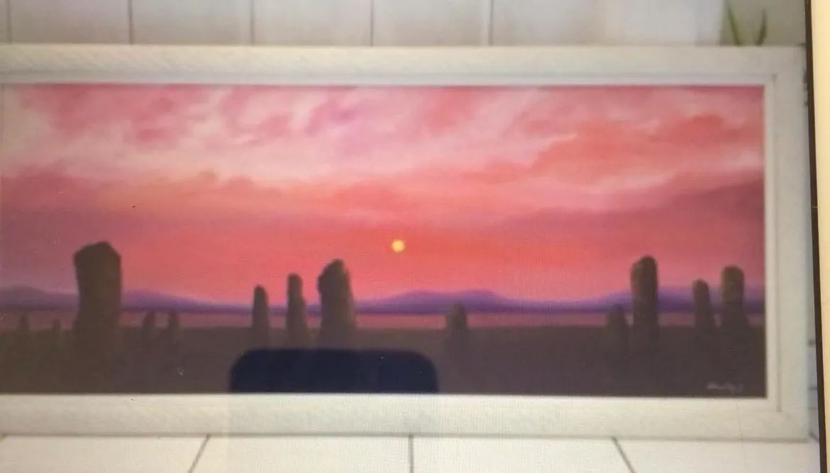 Quadro com pintura a oleo