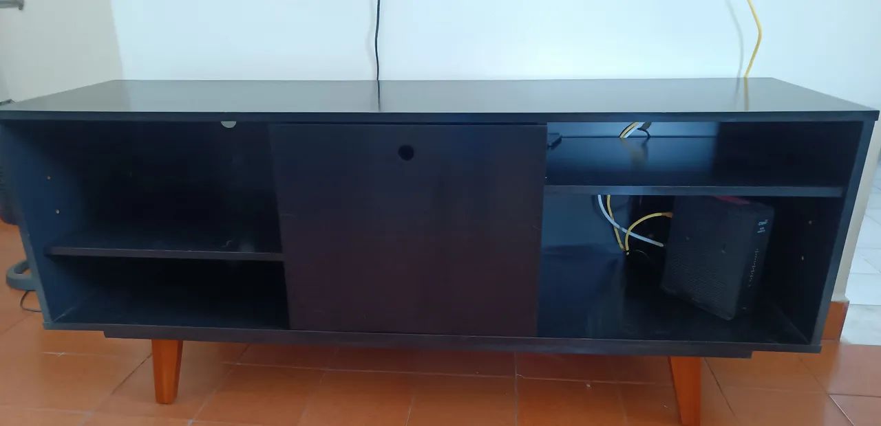 Rack de TV Preto 1,56m x 0,39m - Foto 3