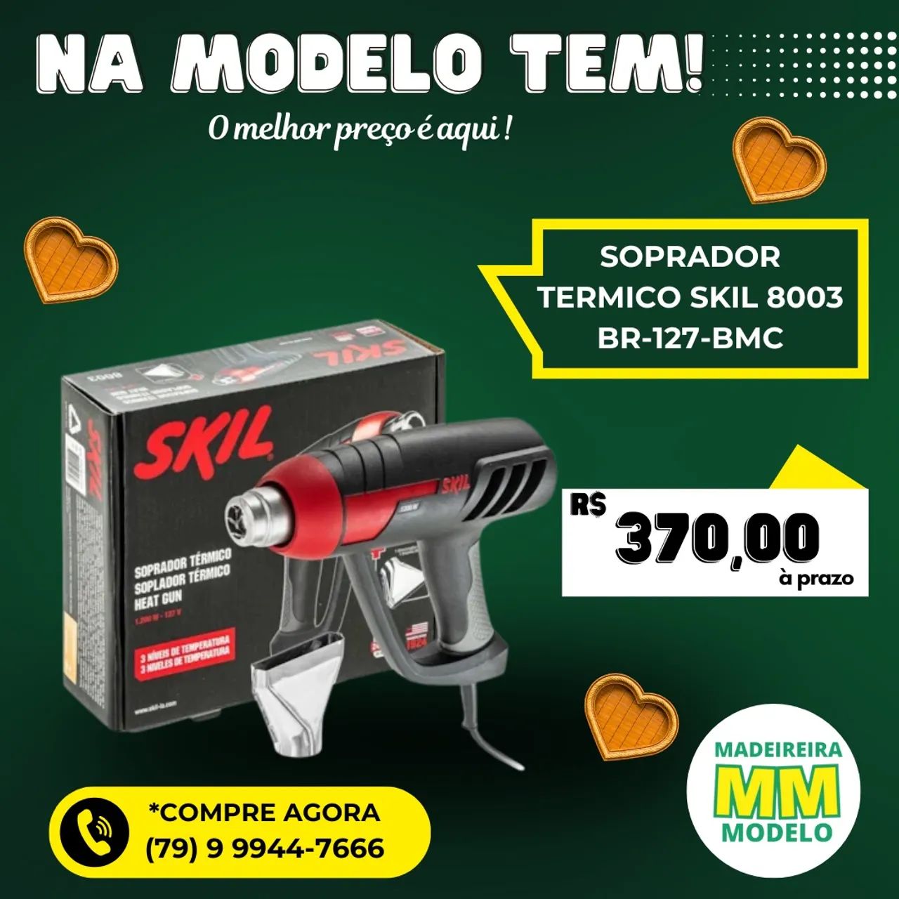 Soprador Térmico SKIL 8003 BR-127-BMC - R$ 370,00 à prazo