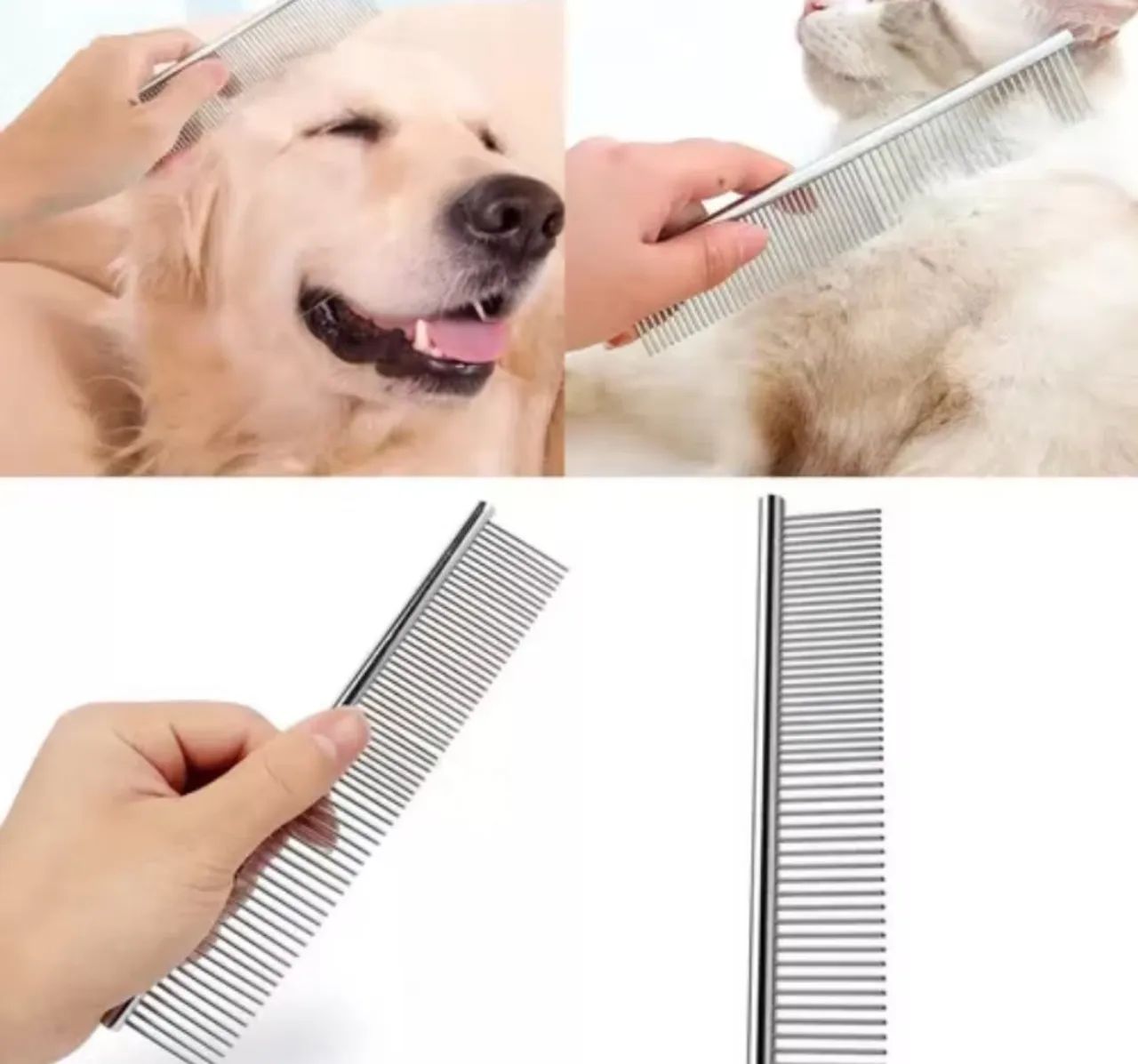 Kit alicate cortador de unha lixa e pente metal kit de Higiene para Pet gato cachorro  - Foto 6