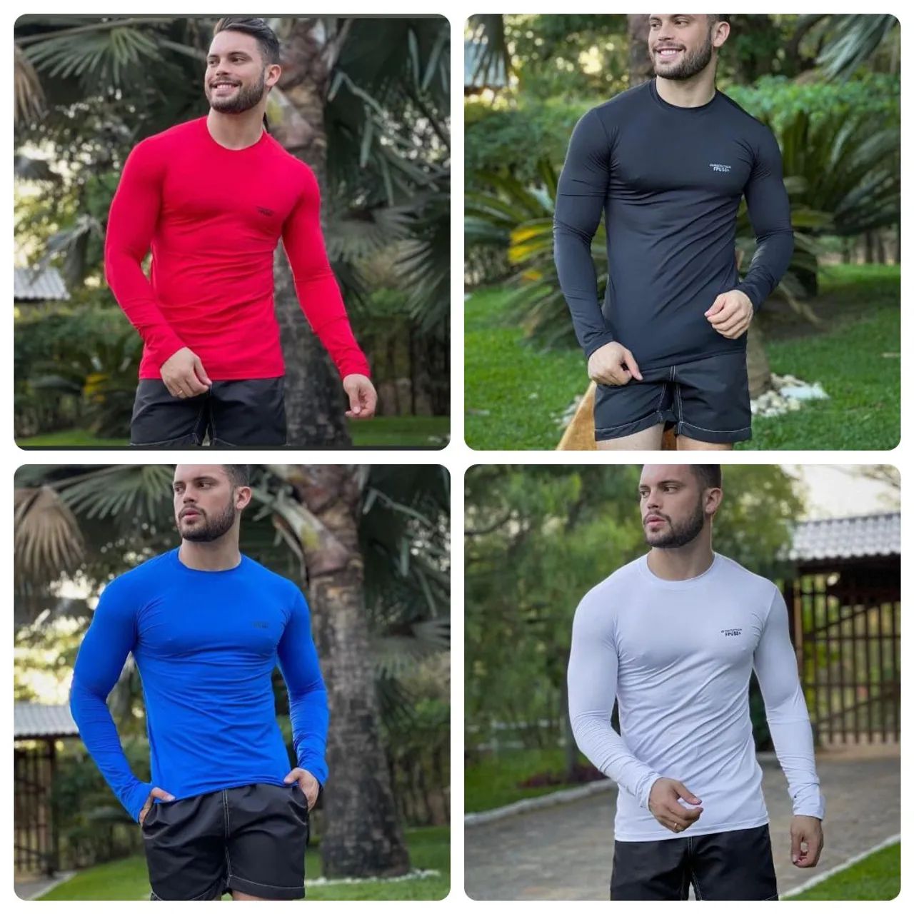 Camiseta de manga comprida para treino - 4 cores!