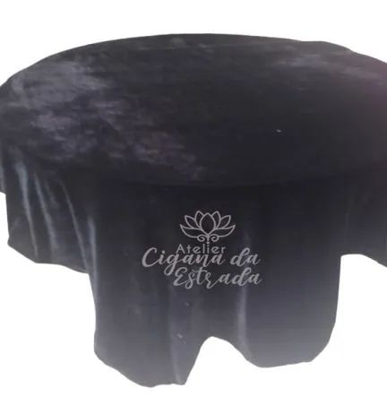 Toalha para mesa de jogo  Veludo Preto com Detalhes Dourados - Foto 3
