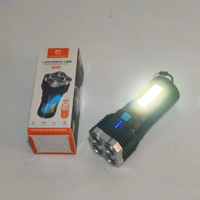 Lanterna 4 leds Recarregável - Foto 3