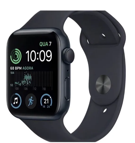 Apple Watch Series SE 44mm midnight (preto)- Tela Retina, GPS