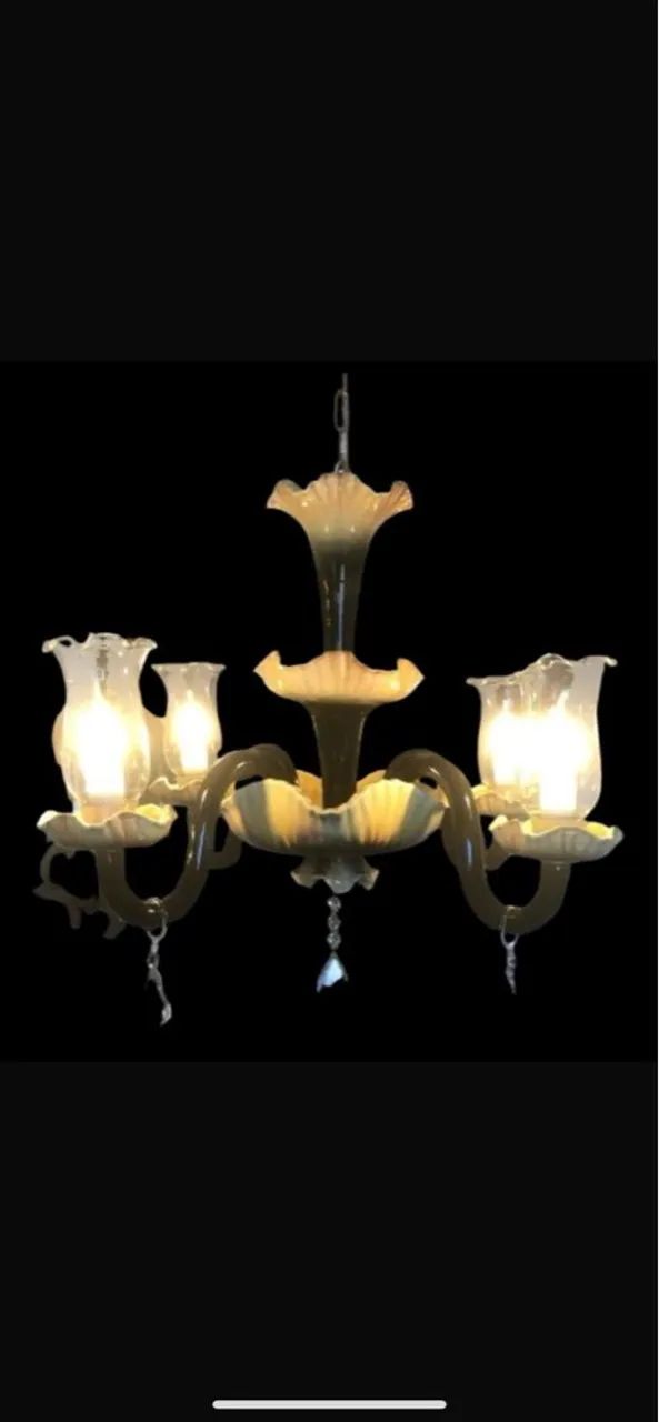 LUSTRE ANTIGO EM FAIANÇA - Foto 2
