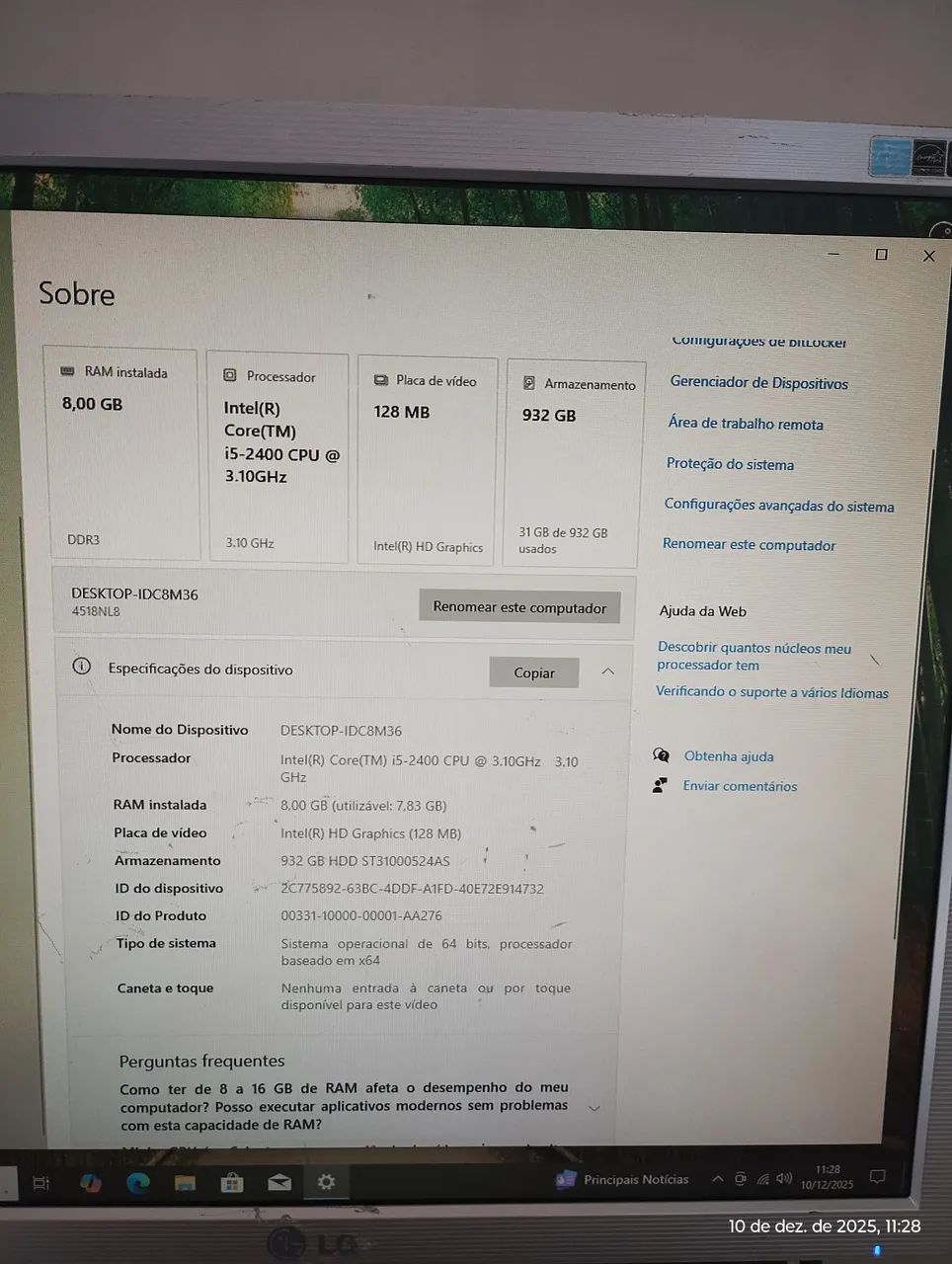 Computador core i5 com 8gb ram. Entrego!  - Foto 4